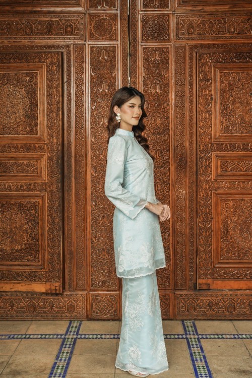 Qaira Kurung in Baby Blue