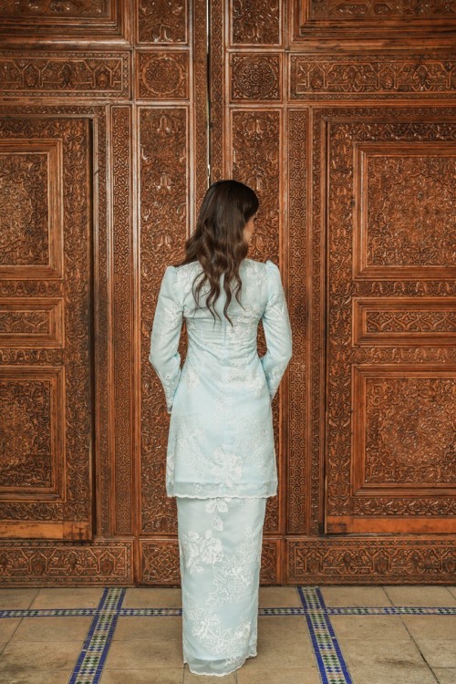 Qaira Kurung in Baby Blue