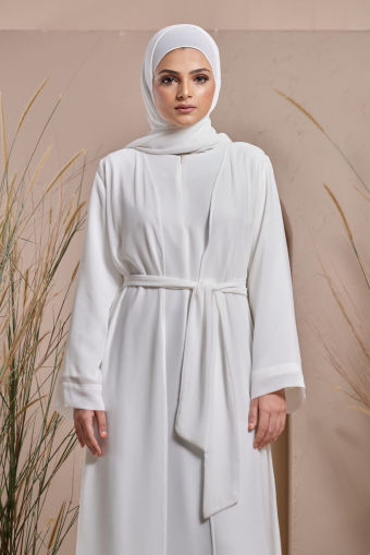 Hazwa Abaya in Off White