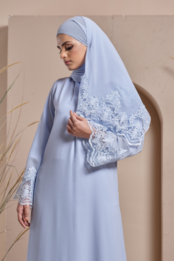 Huda Abaya in Dusty Baby Blue