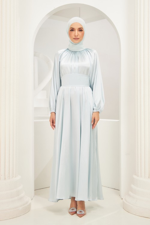 Vasia Abaya Dress in Icy Blue