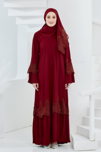 Fouzia Abaya in Apple Red