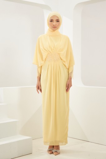 Hrida Abaya Dress in Canary Yellow