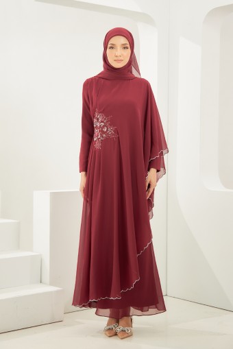 Calafea Abaya Dress in Maroon