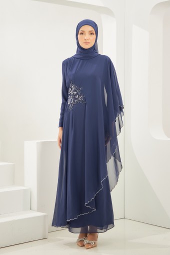 Calafea Abaya Dress in Navy Blue