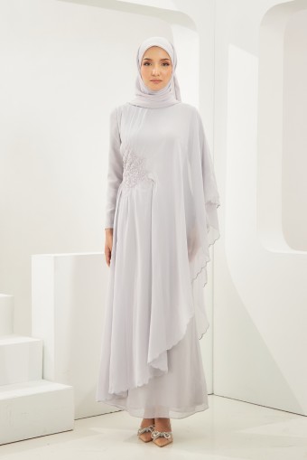 Calafea Abaya Dress in Light Gray