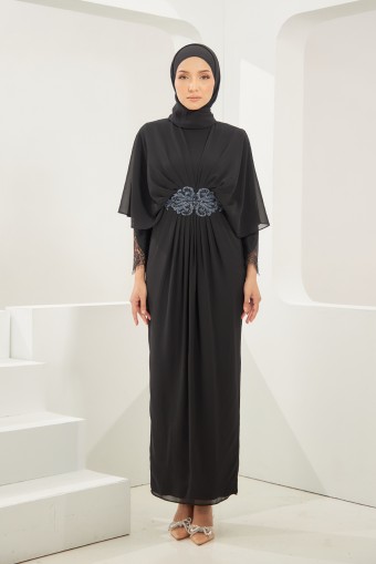 Hrida Abaya Dress in Black