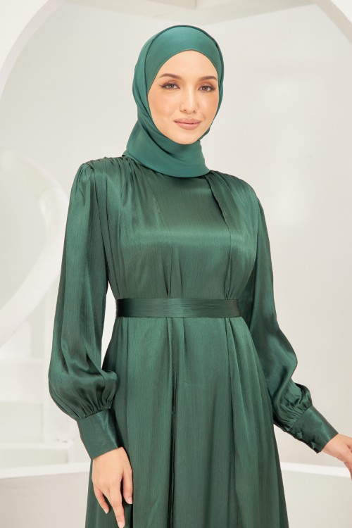 Iliana Abaya Dress in Emerald Green