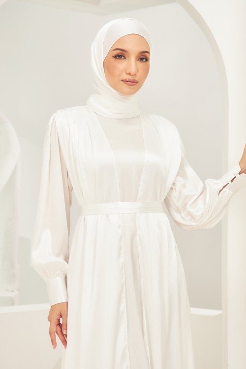 Iliana Abaya Dress in Off White