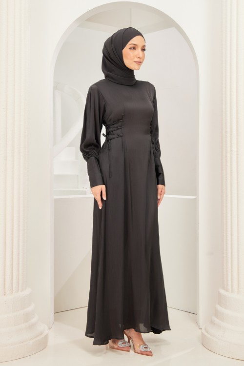 Rhea Abaya Dress in Black
