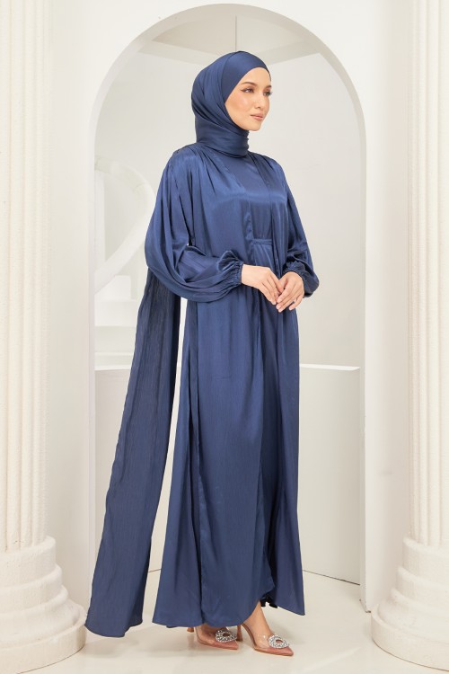 Ophelia Abaya Dress in Navy Blue