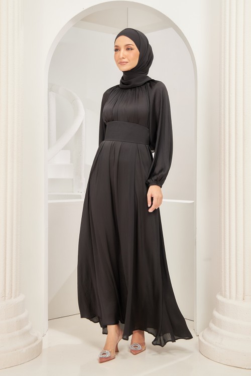 Vasia Abaya Dress in Black