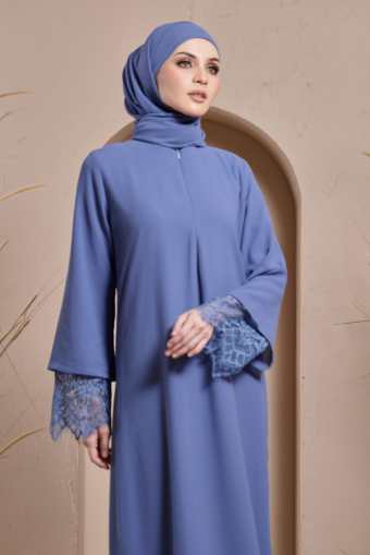 Amara Abaya in Stone Blue