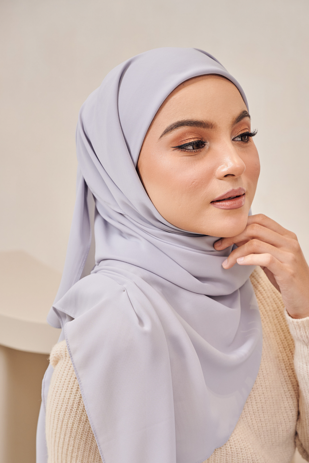 Fluff Chiffon Shawl - Soft Grey