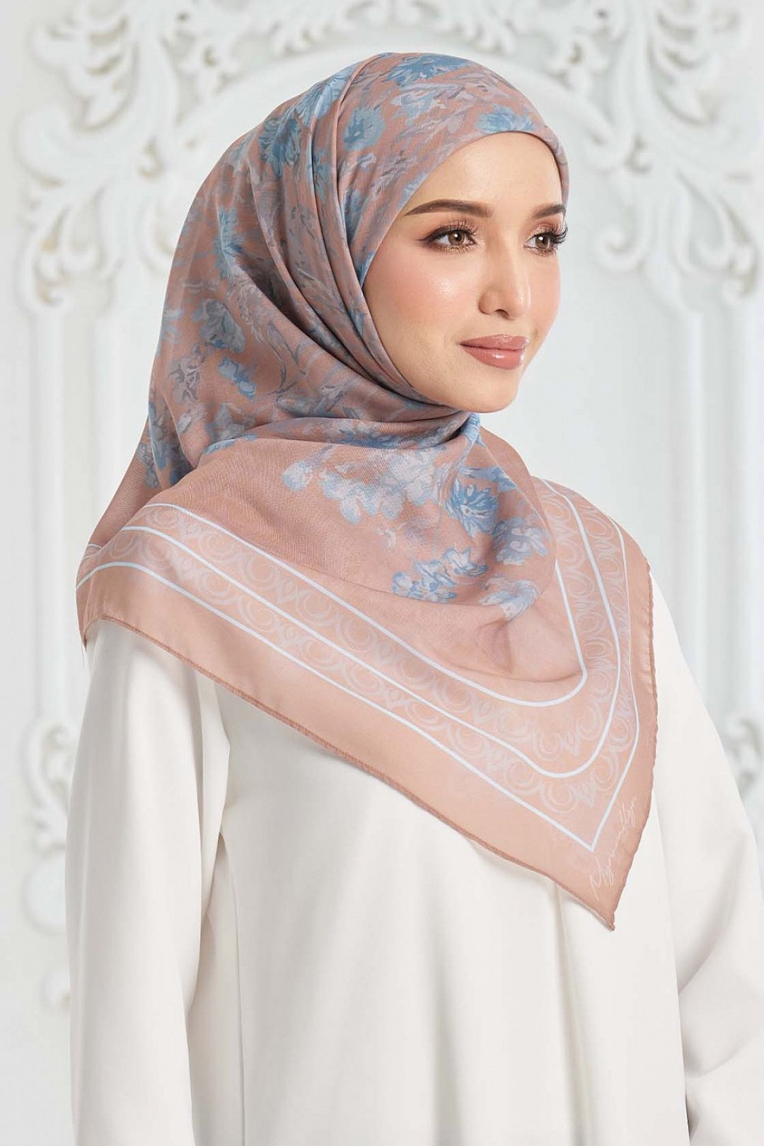 Salvia Printed Square - Almond Brown