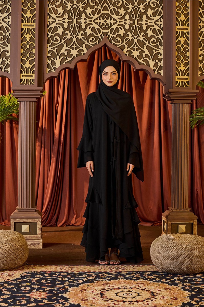 Sofeeya Abaya Cardigan in Black