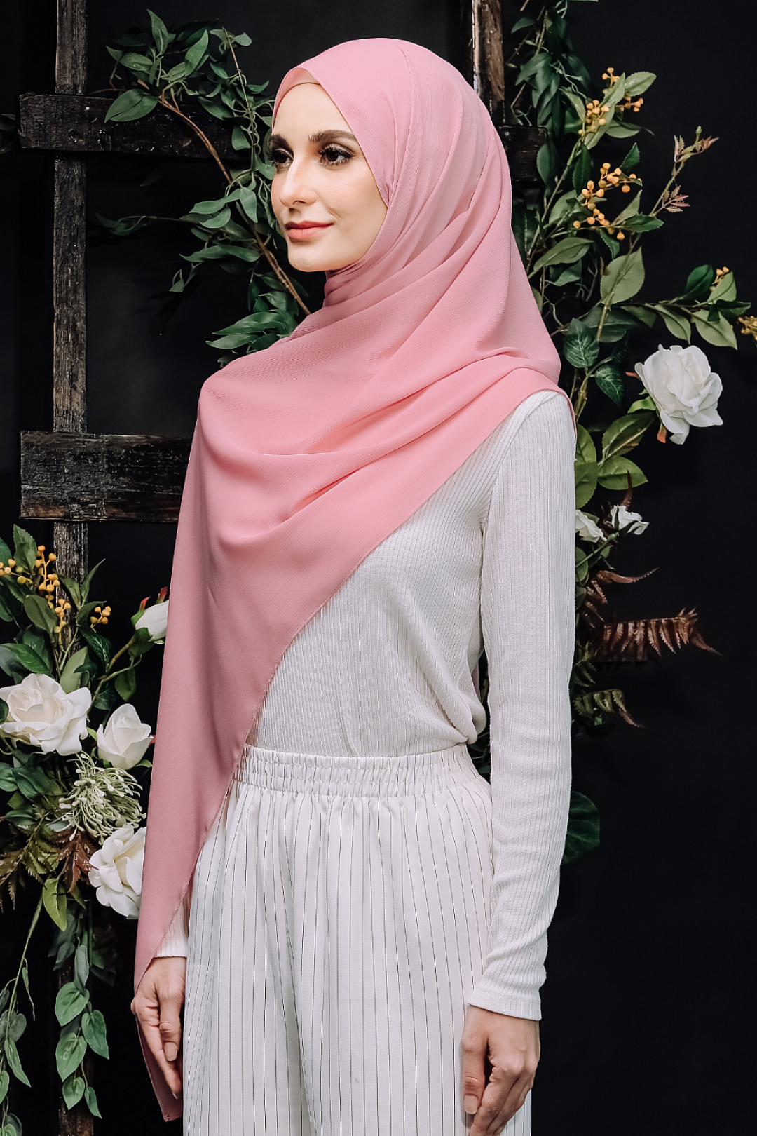 Lush Chiffon Shawl - Rosette Pink