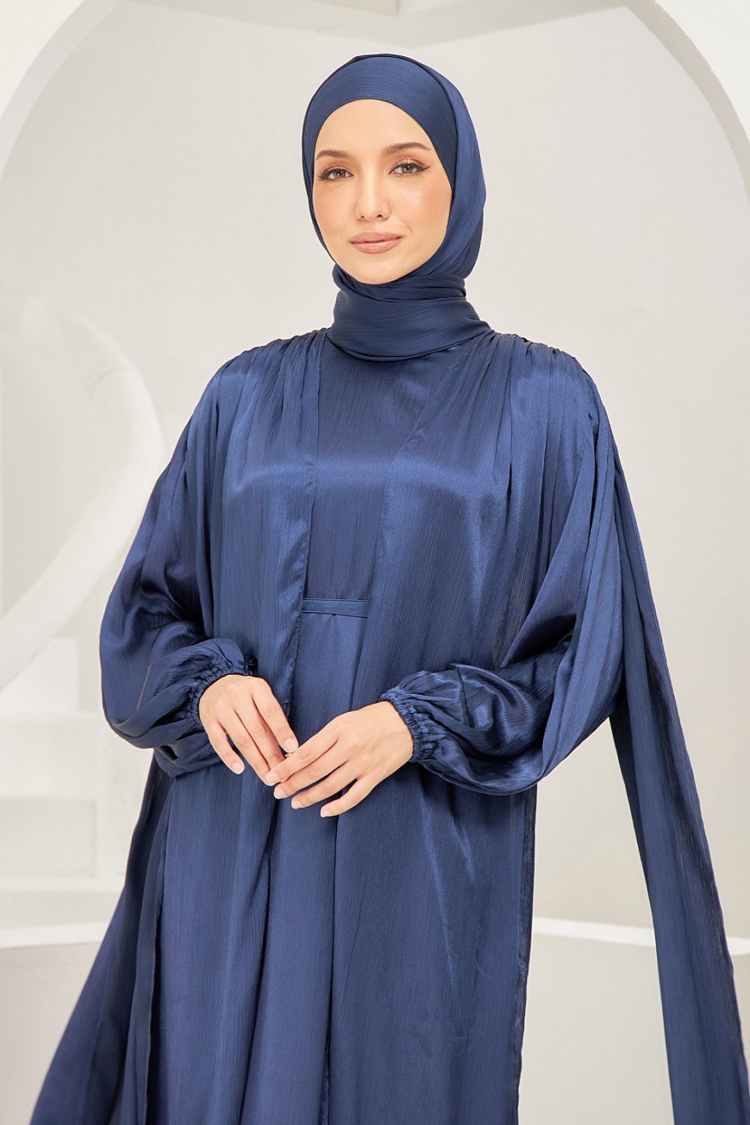 Ophelia Abaya Dress in Navy Blue