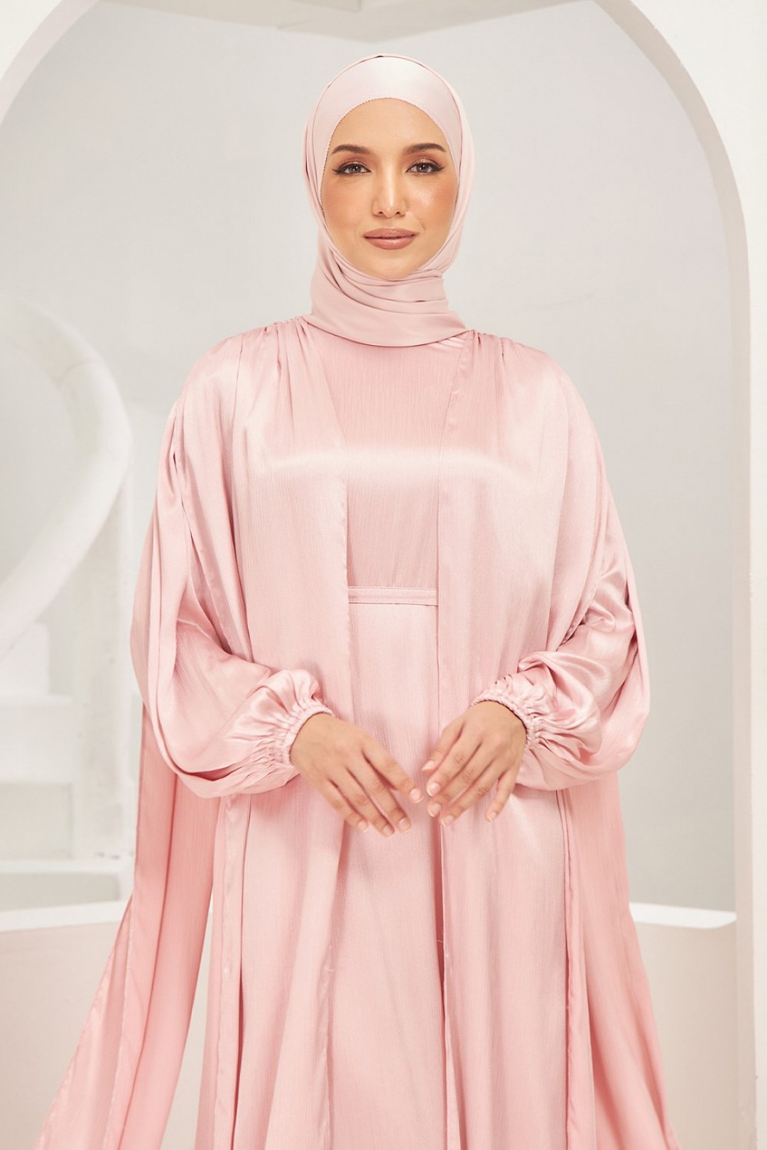 Ophelia Abaya Dress in Rose Pink