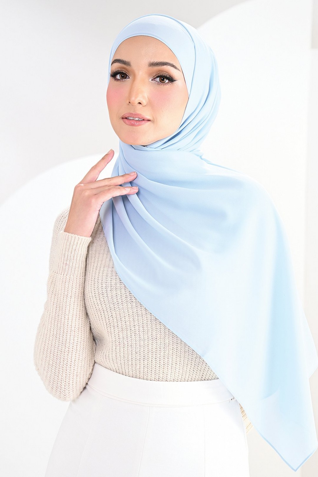 Fluff Chiffon Shawl - Baby Blue