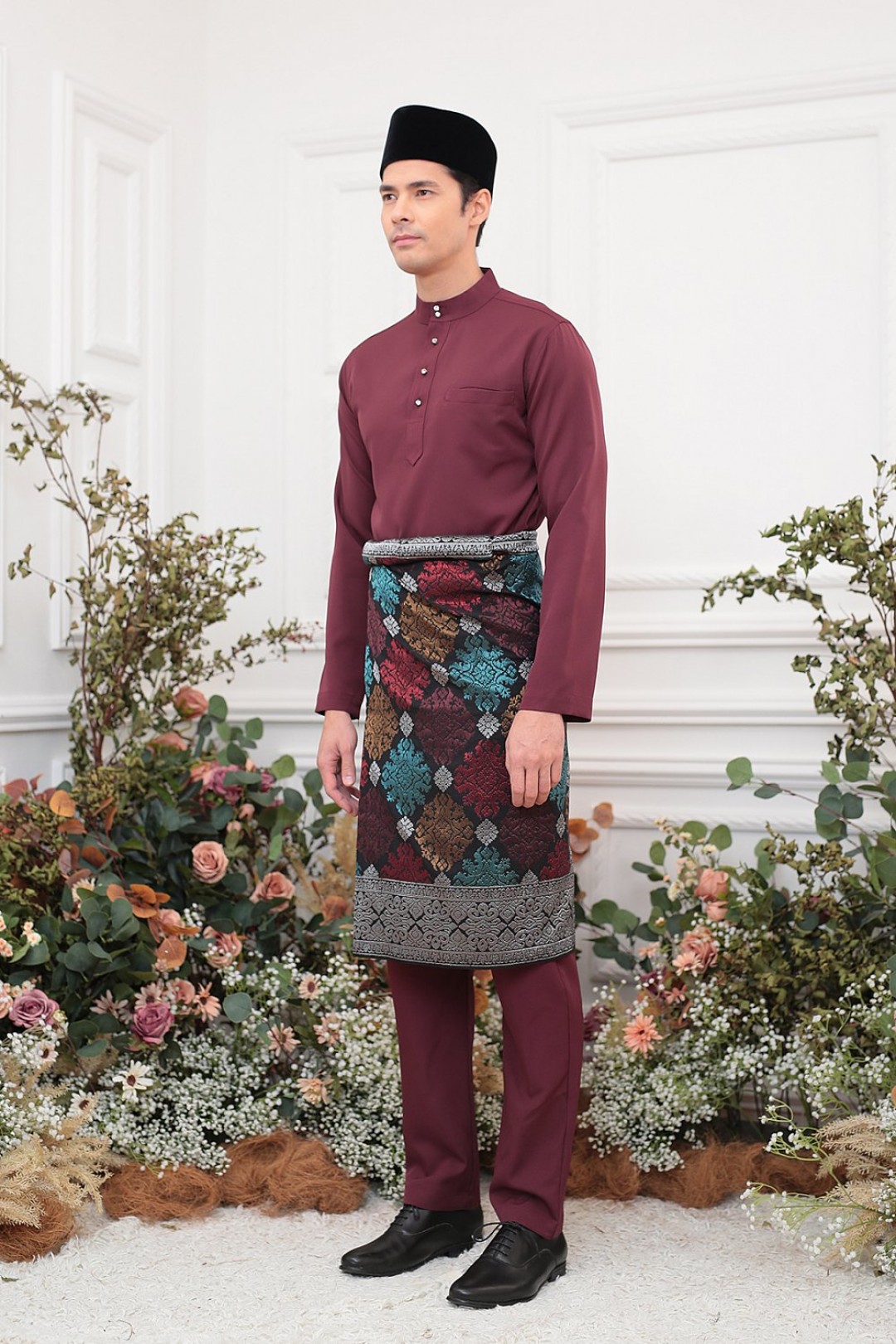 Aiden Baju Melayu in Maroon