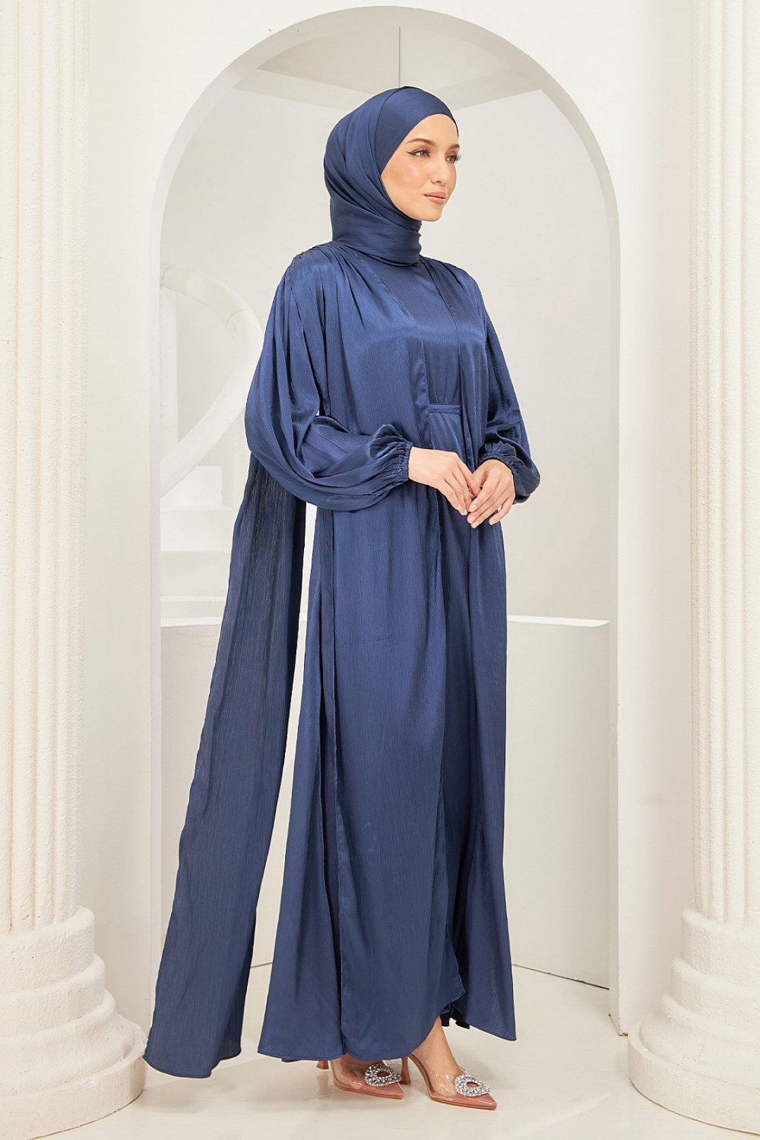 Ophelia Abaya Dress in Navy Blue