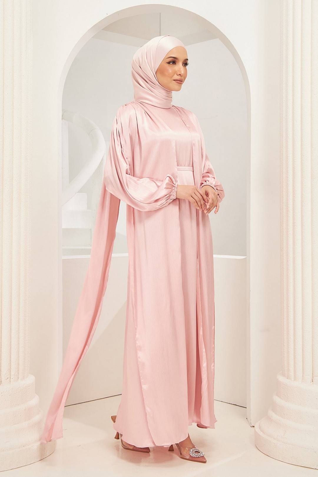 Ophelia Abaya Dress in Rose Pink