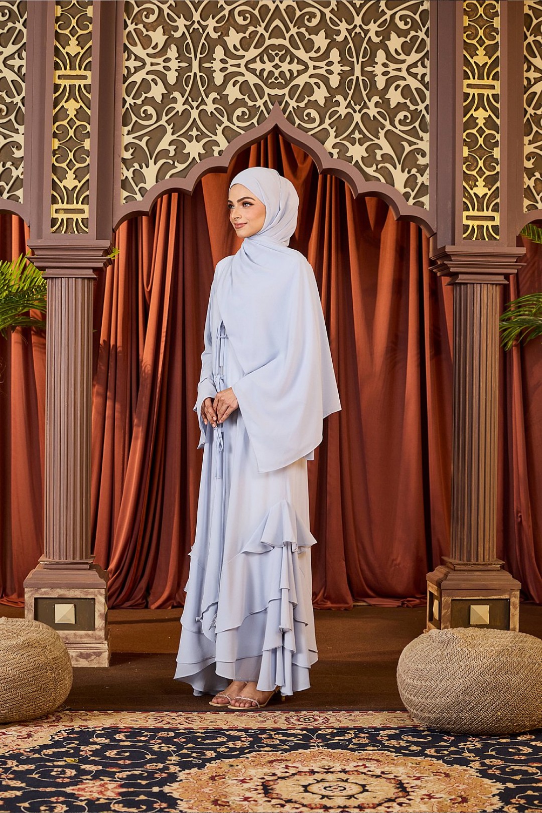 Sofeeya Abaya Cardigan in Baby Blue