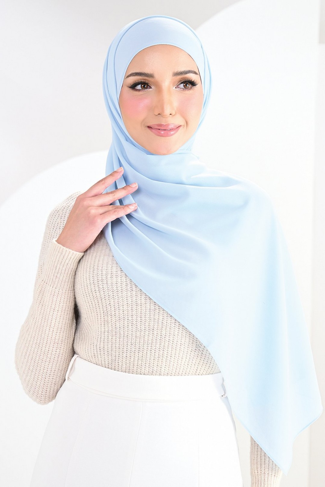 Fluff Chiffon Shawl - Baby Blue