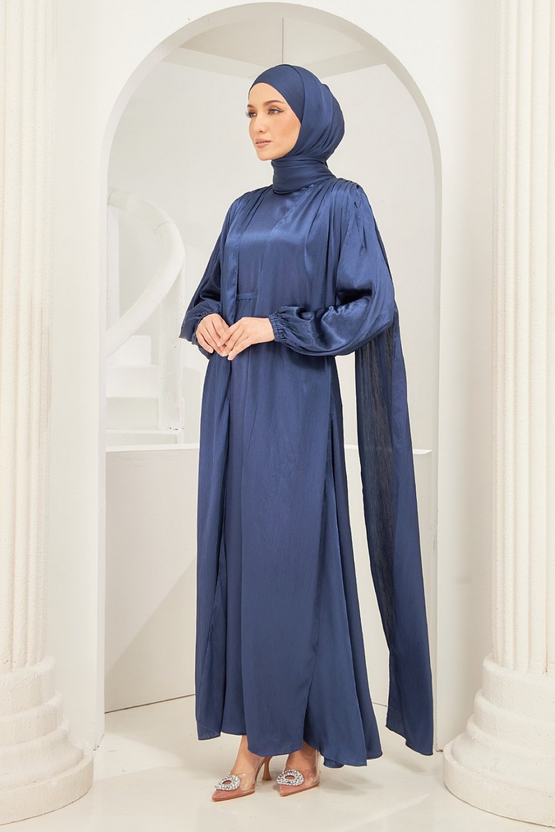 Ophelia Abaya Dress in Navy Blue