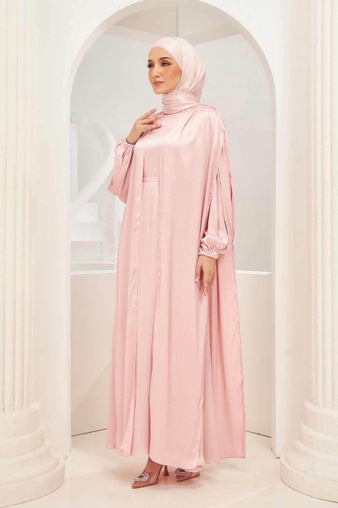 Ophelia Abaya Dress in Rose Pink