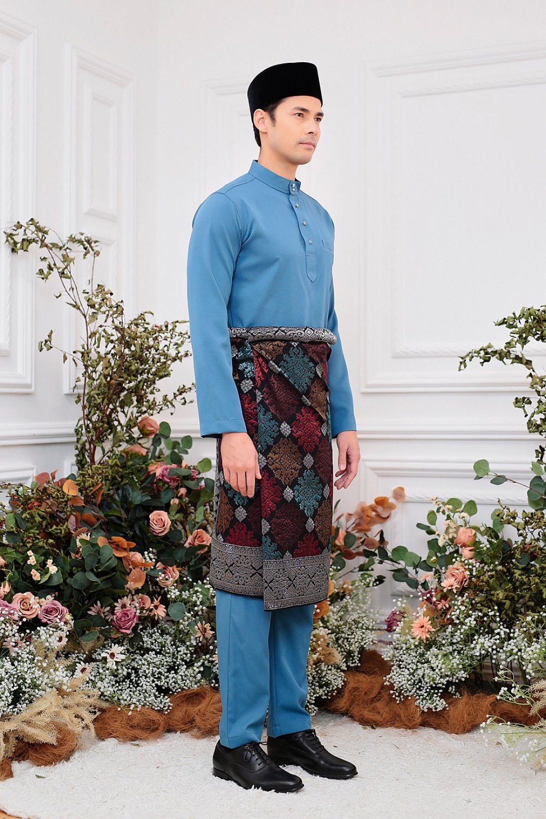 Aiden Baju Melayu in Teal Blue