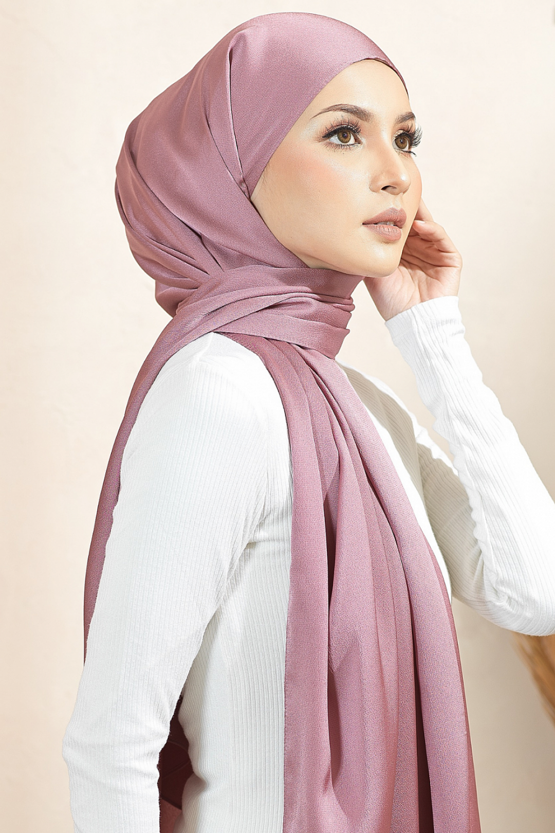 Luxe Satin Shawl - Dusty Purple