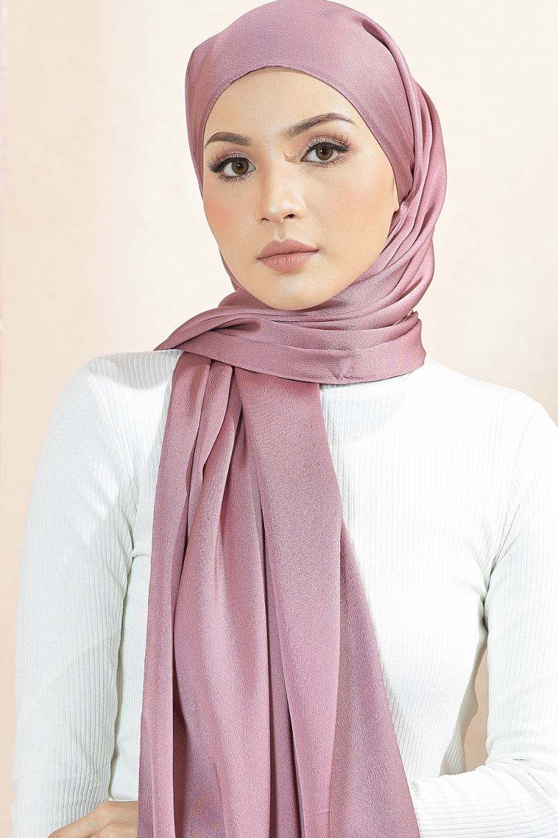 Luxe Satin Shawl - Dusty Purple