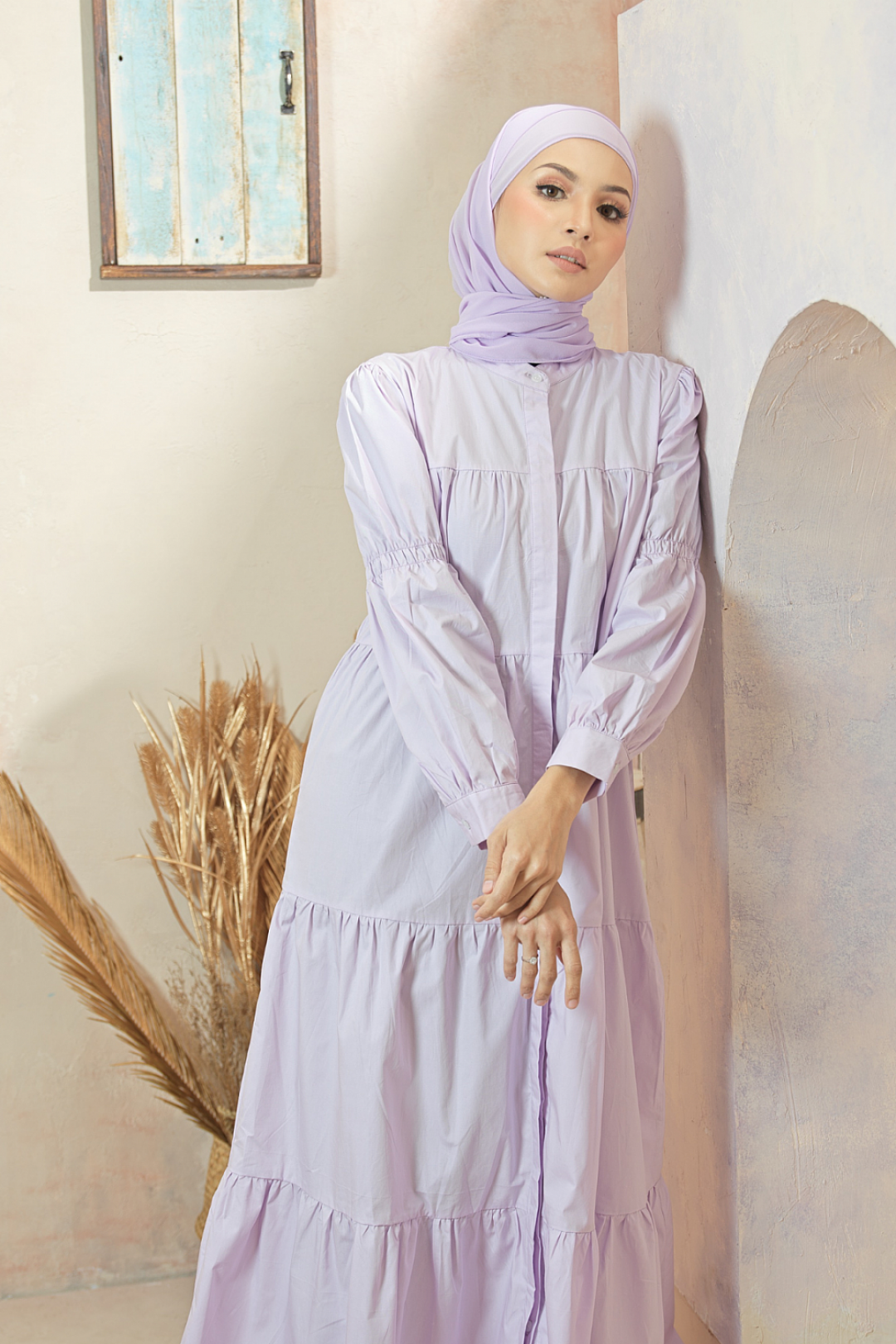 Asly Gathers Dress - Lilac