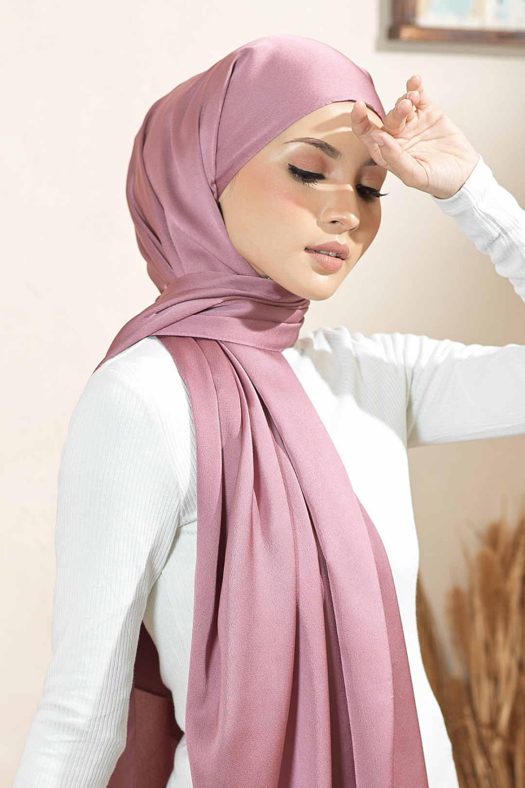 Luxe Satin Shawl - Dusty Purple