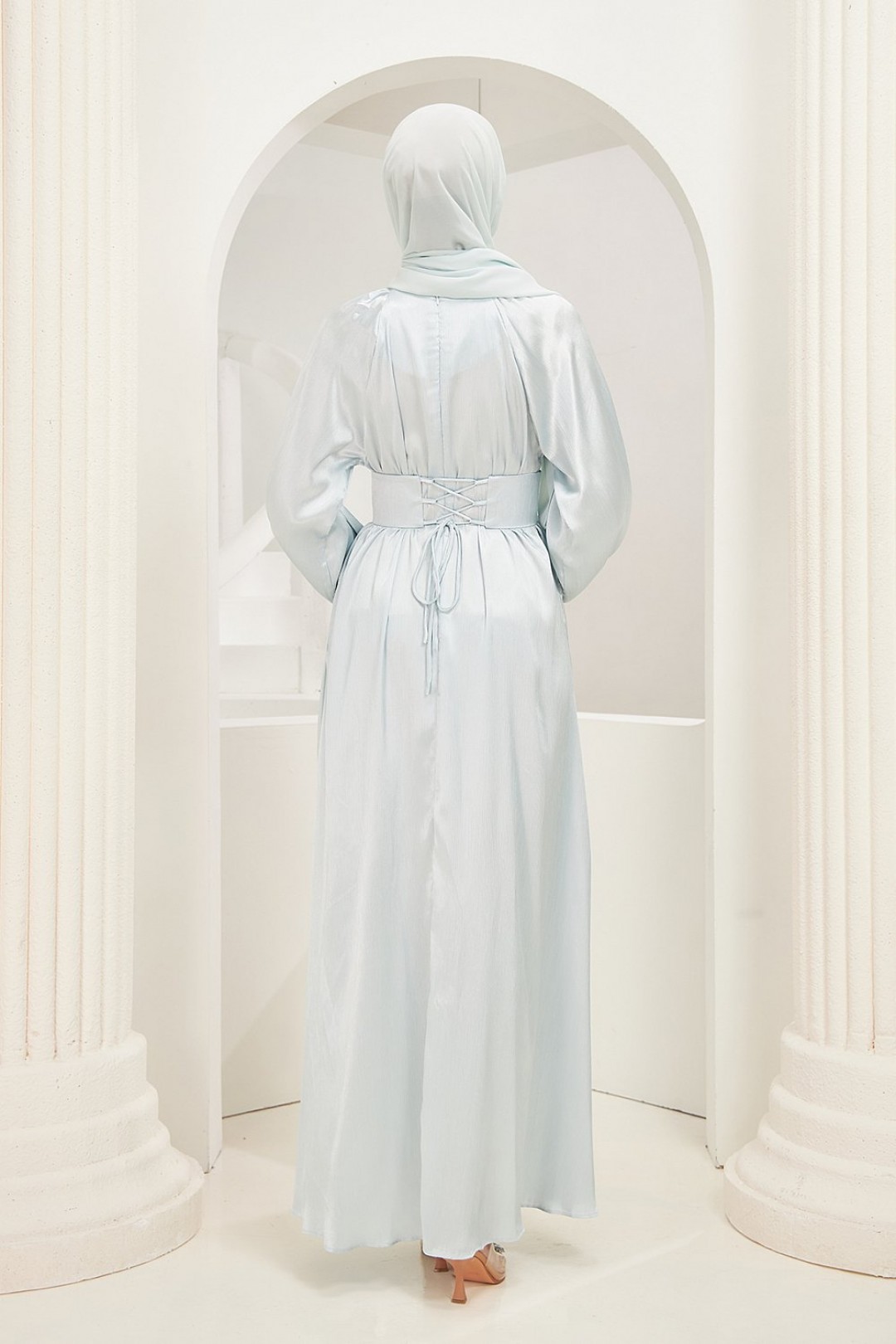 Vasia Abaya Dress in Icy Blue