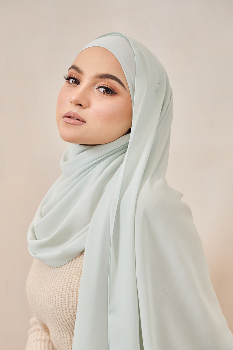 Fluff Chiffon Shawl - Mint Green