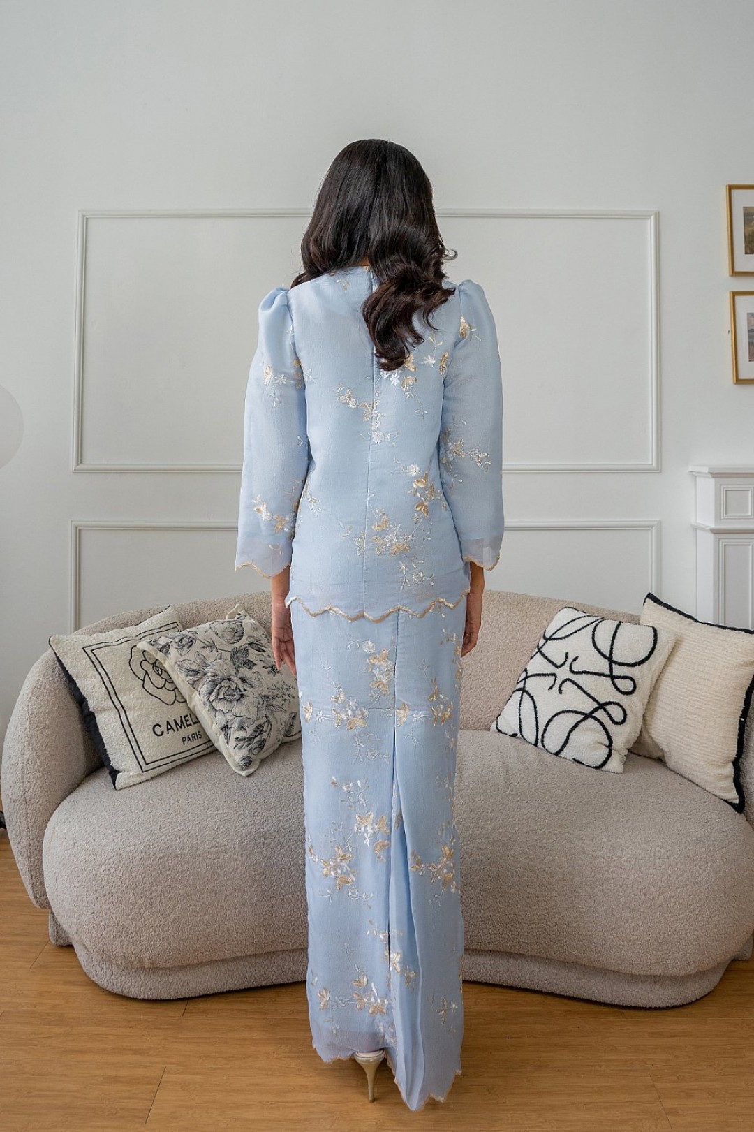 Ateera Mini Kurung in Baby Blue