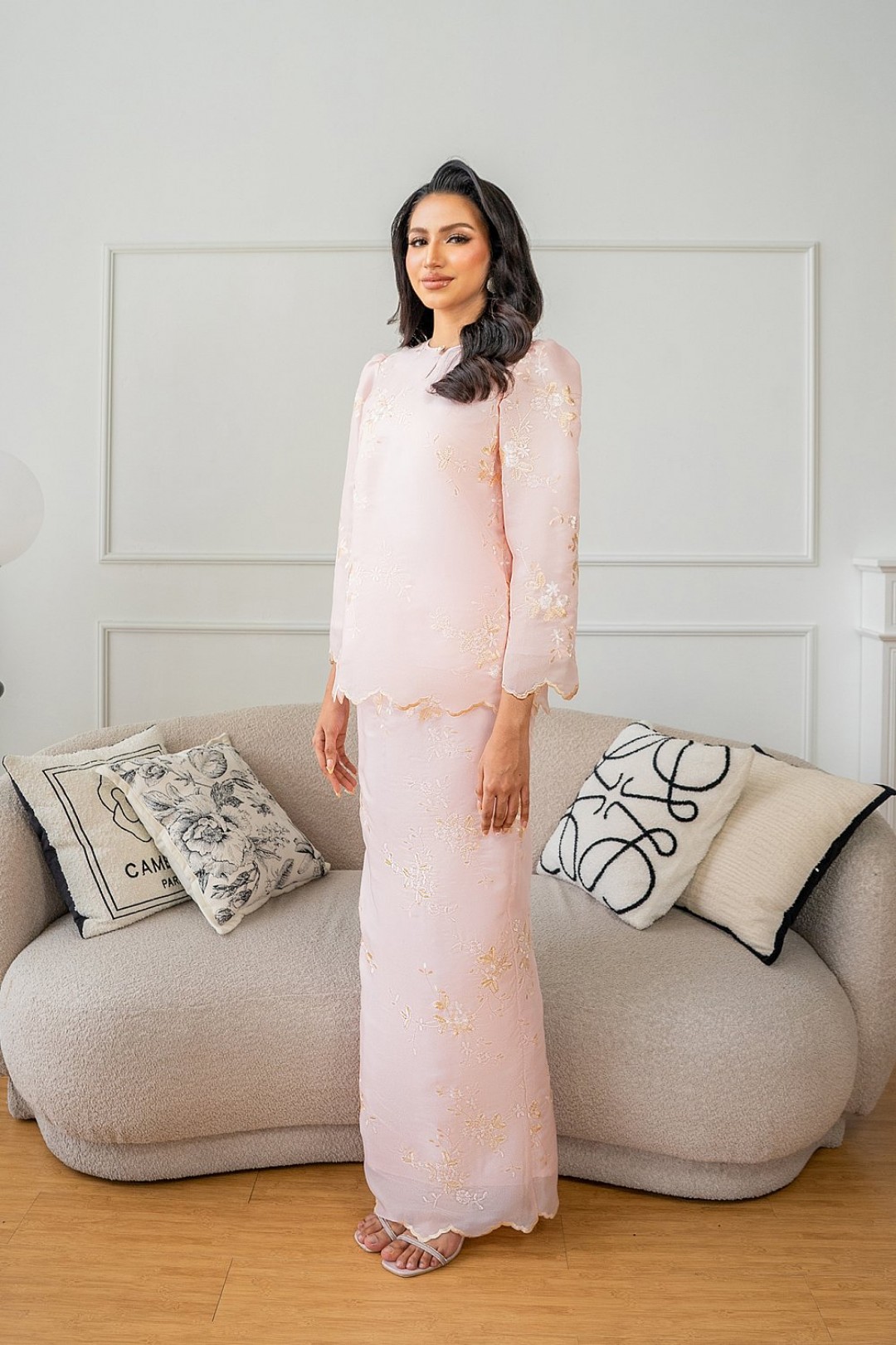 Ateera Mini Kurung in Peach