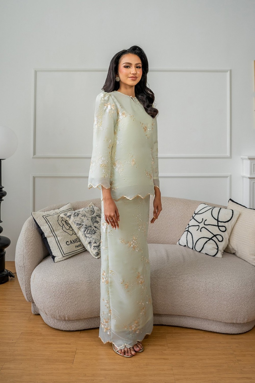 Ateera Mini Kurung in Sage Green