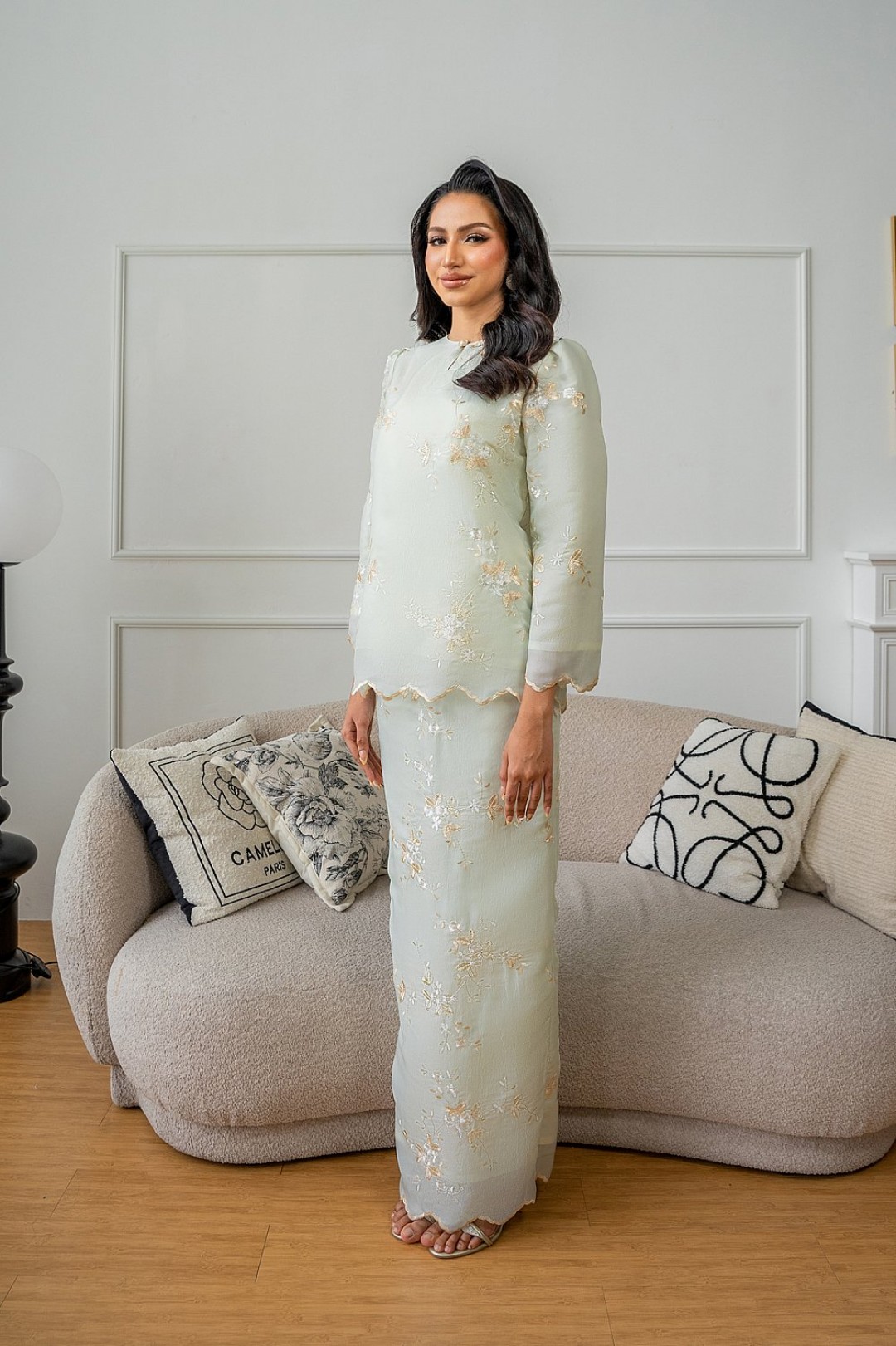 Ateera Mini Kurung in Sage Green