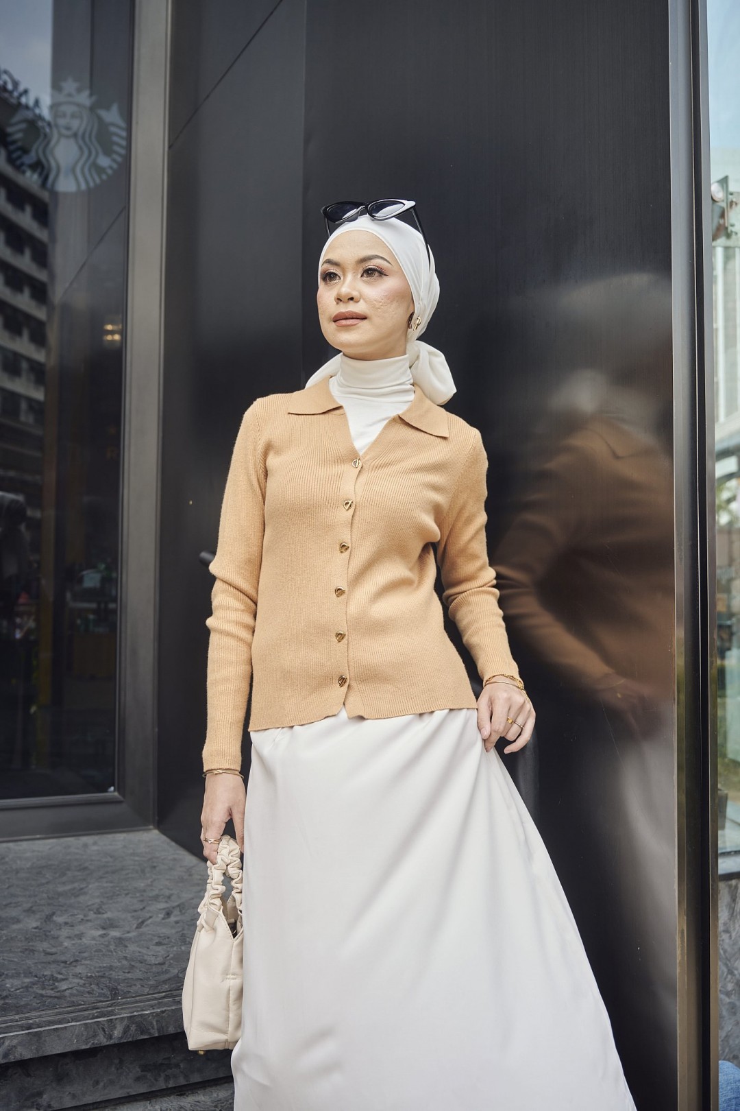 Evely Cardigan Top in Khaki