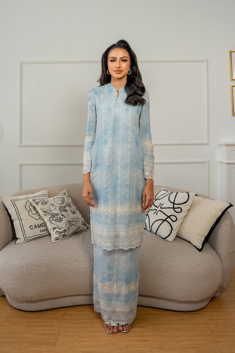 Elini Kurung Modern in Baby Blue