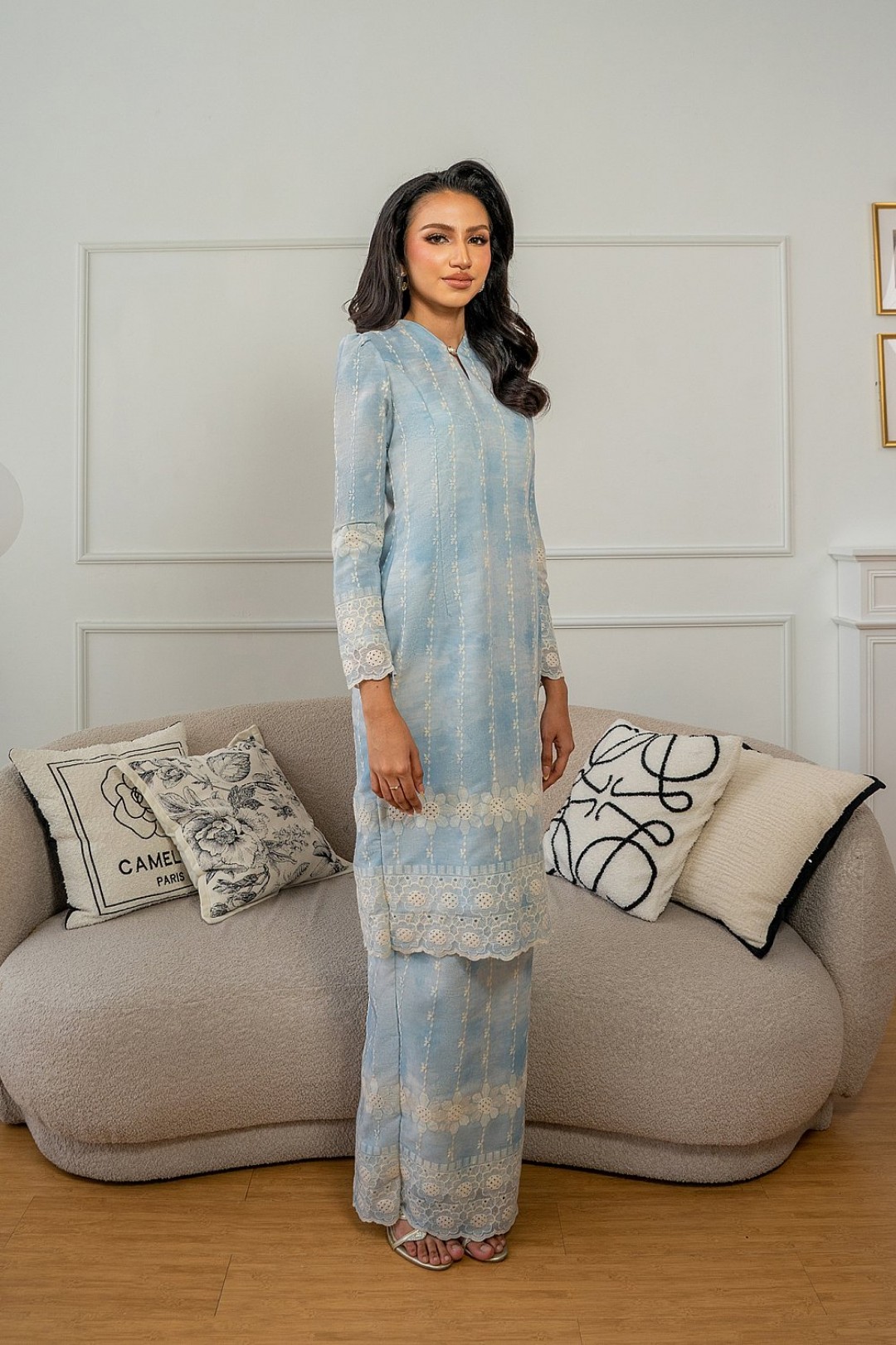 Elini Kurung Modern in Baby Blue