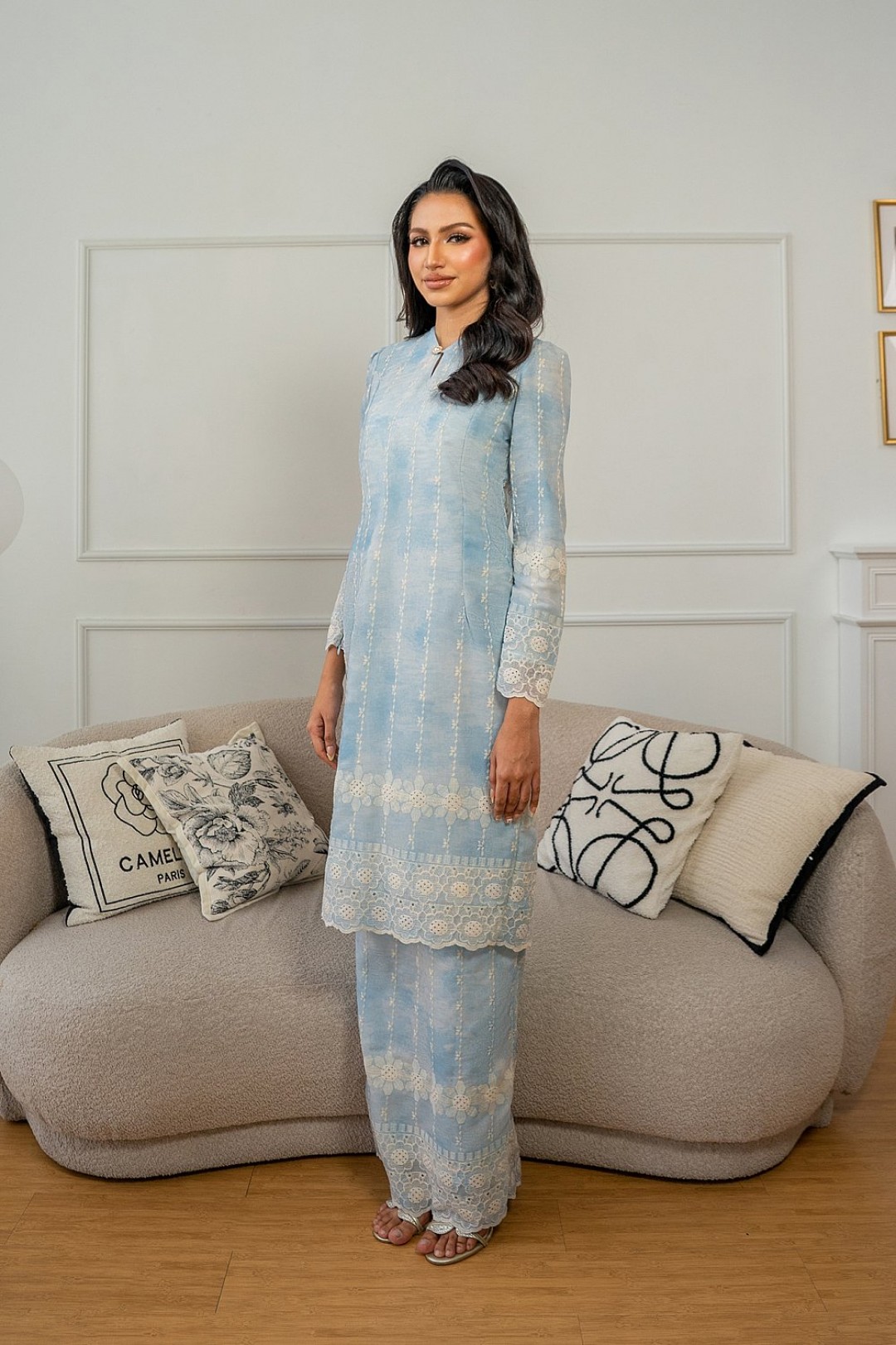 Elini Kurung Modern in Baby Blue