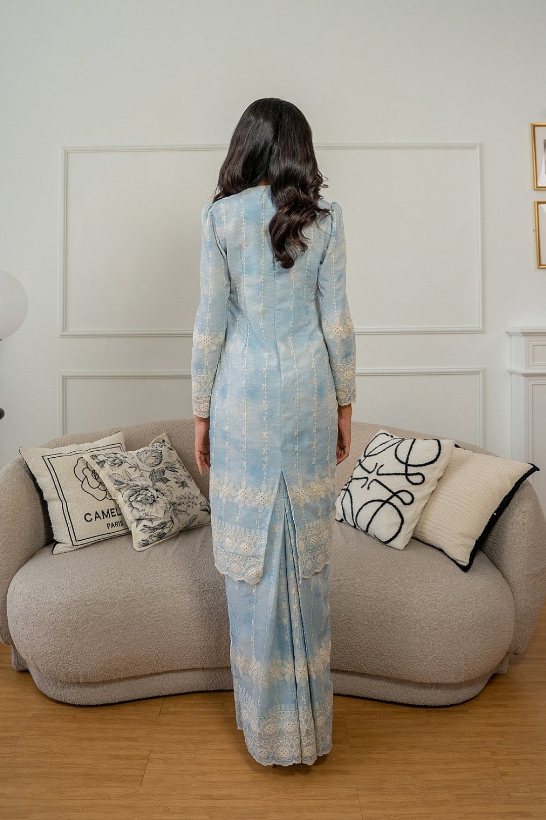 Elini Kurung Modern in Baby Blue