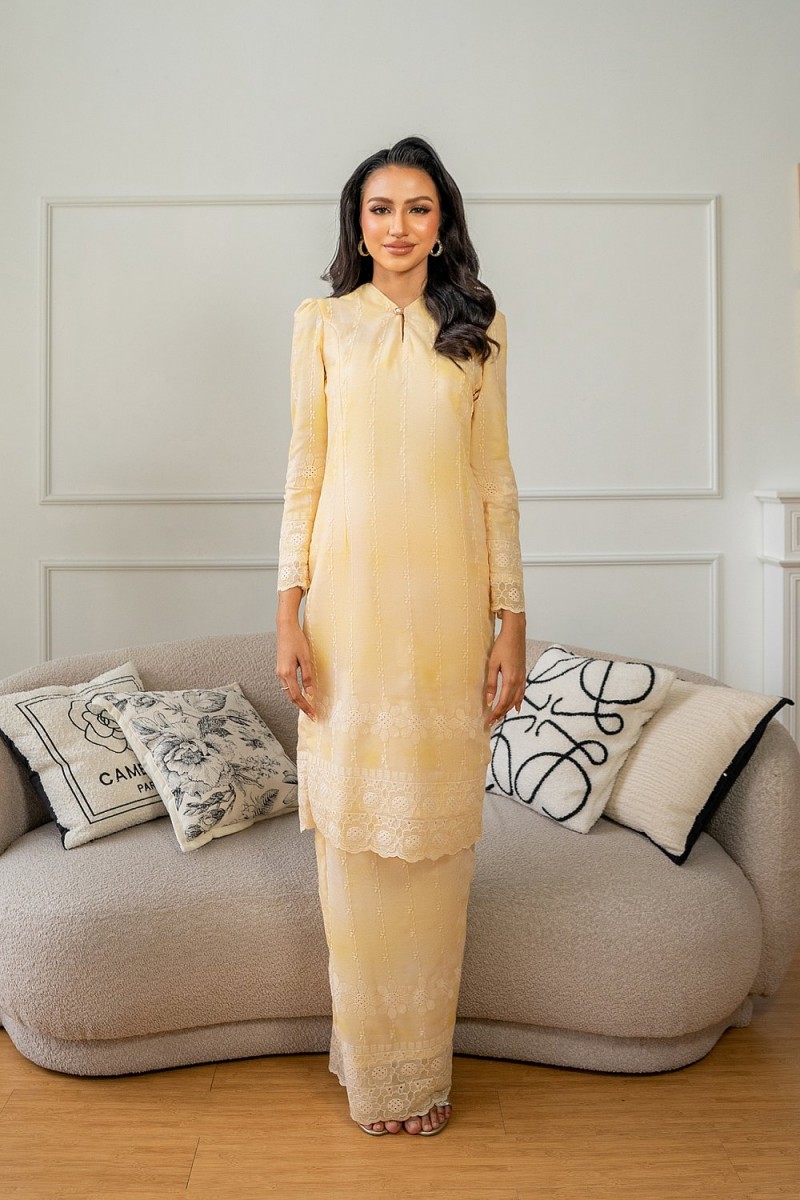 Elini Kurung in Soft Yellow
