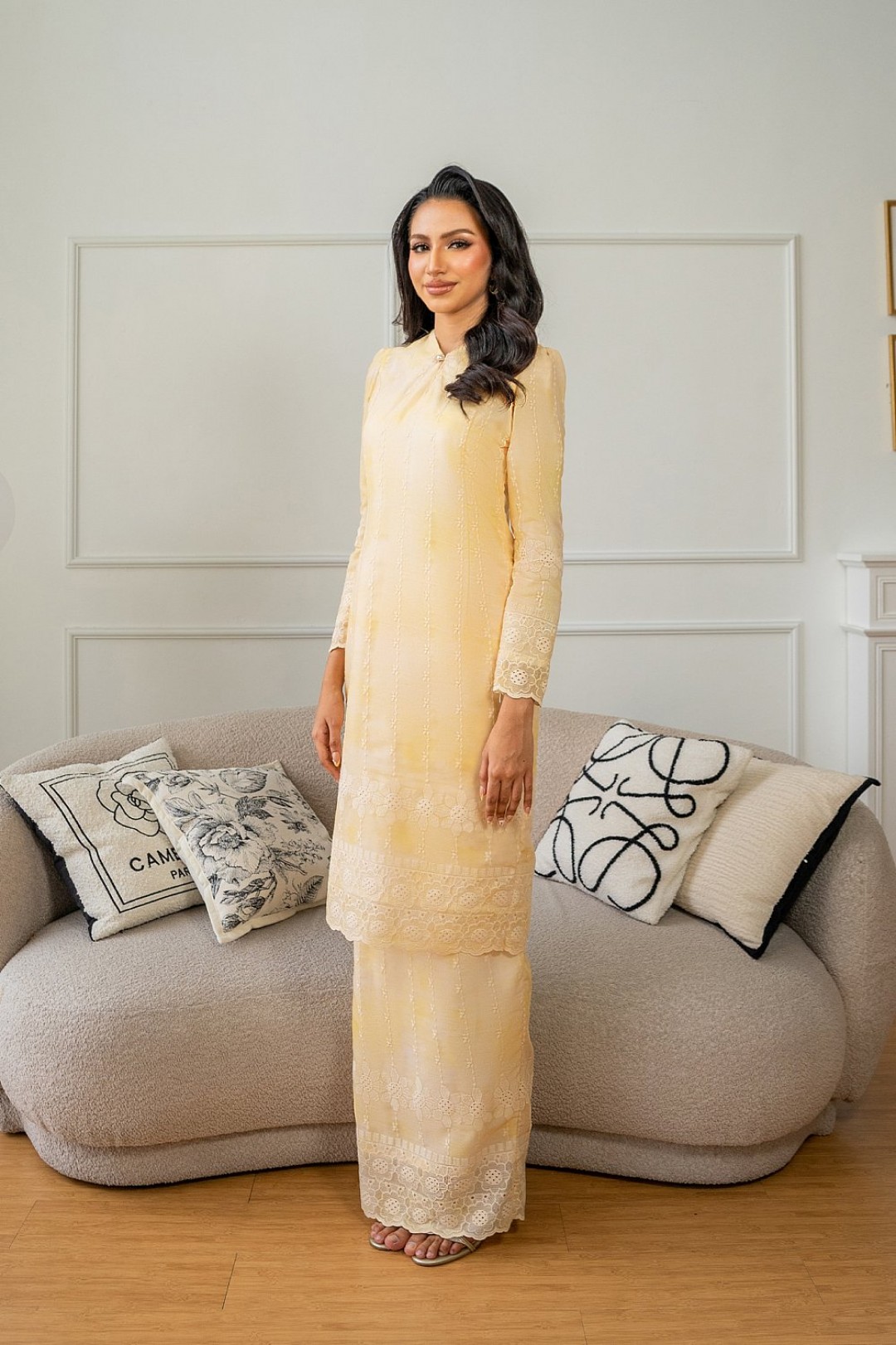 Elini Kurung in Soft Yellow