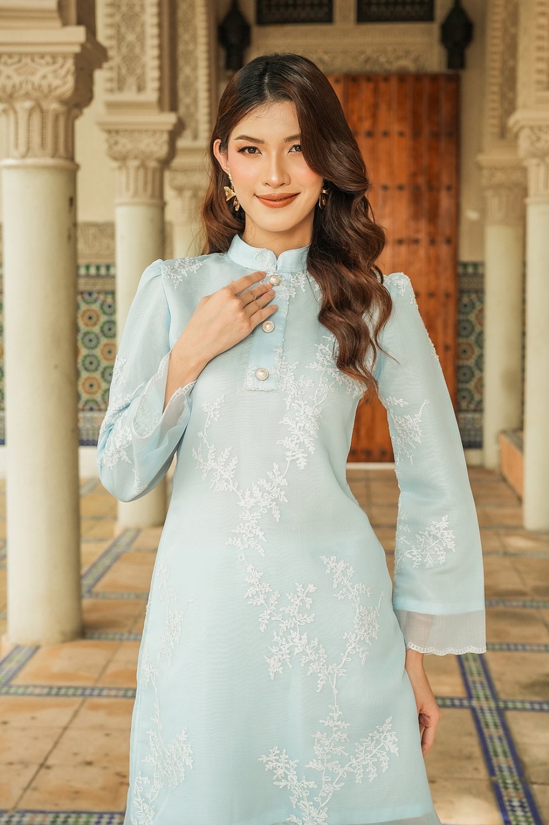 Melissa Kurung in Baby Blue